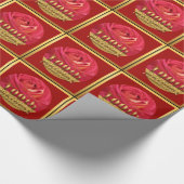 バラ金ゴールド100誕生祝いWP ラッピングペーパー (角)