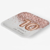 バラ金ゴールド10th誕生日パーティー ペーパープレート (傾斜あり)