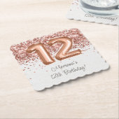 バラ金ゴールド12th誕生日パーティー ペーパーコースター (アングル)