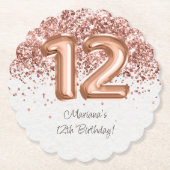 バラ金ゴールド12th誕生日パーティー ペーパーコースター (正面)