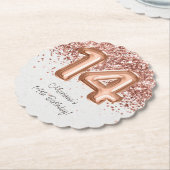 バラ金ゴールド14th誕生日パーティー ペーパーコースター (アングル)