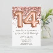 バラ金ゴールド14th Birthday Party招待状 招待状 (スタンド正面)