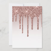 バラ金ゴールド16番目の誕生日スクリプトパーティー 招待状 (裏面)