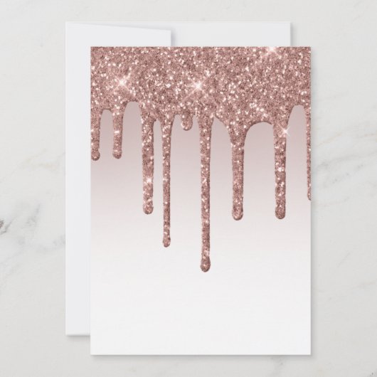 バラ金ゴールド16番目の誕生日スクリプトパーティー 招待状 (裏面)