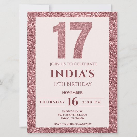 バラ金ゴールド17歳 招待状 (正面)