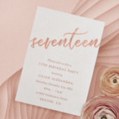 バラ金ゴールド17thバースデーパーティー招待フォイルフェイク 招待状