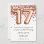 バラ金ゴールド17th誕生日パーティーへの招待 招待状 (正面)