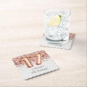 バラ金ゴールド17th誕生日パーティー ペーパーコースター (インサイチュ)