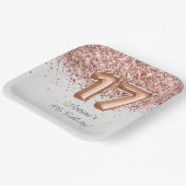 バラ金ゴールド17th誕生日パーティー ペーパープレート (傾斜あり)