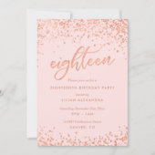 バラ金ゴールド18番目の誕生日招待状 |ホイフェイクル 招待状 (正面)