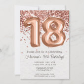 バラ金ゴールド18th誕生日パーティーへの招待 招待状 (正面)
