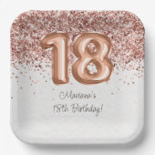 バラ金ゴールド18th誕生日パーティー ペーパープレート (正面)