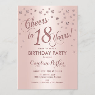 バラ金ゴールド18th誕生日パーティー 招待状