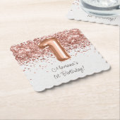 バラ金ゴールド1st誕生日パーティー ペーパーコースター (アングル)