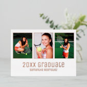 バラ金ゴールド2025年卒業3写真卒業パーティー 箔招待状 (立ち正面)