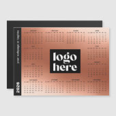 バラ金ゴールド2026ビジネスロゴ磁気カレンダー (正面/裏面)