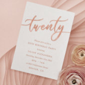 バラ金ゴールド20thバースデーパーティー招待フォイルフェイクー 招待状