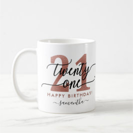 バラ金ゴールド21歳の誕生日写真 コーヒーマグカップ