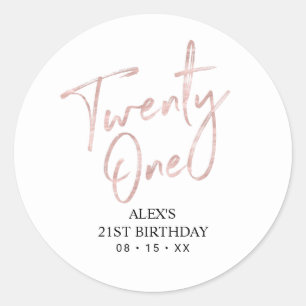 バラ金ゴールド21th誕生日パーティー好意ありがとう ラウンドシール