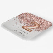 バラ金ゴールド2nd誕生日パーティー ペーパープレート (傾斜あり)