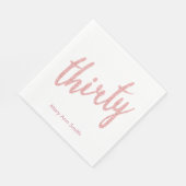 バラ金ゴールド30誕生日パーティーグリッター"Thirty" スタンダードランチョンナプキン (角)