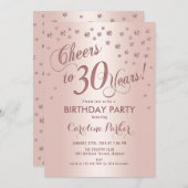 バラ金ゴールド30th誕生日パーティー 招待状 (正面/裏面)