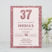 バラ金ゴールド37歳の誕生日の招待状 招待状 (スタンド正面)