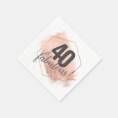 バラ金ゴールド40と素晴らしい誕生日パーティナプキン スタンダードカクテルナプキン (角)