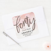 バラ金ゴールド40歳の誕生日ありがとう スクエアシール (封筒)