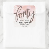 バラ金ゴールド40歳の誕生日ありがとう スクエアシール (バッグ)