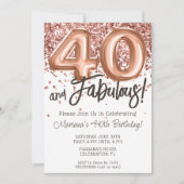 バラ金ゴールド40th誕生日パーティの招待状 招待状 (正面)