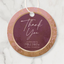 バラ金ゴールド40th誕生日パーティーありがとう フェイバータグ