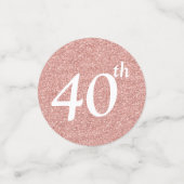 バラ金ゴールド40th誕生日フォトテーブル コンフェッティ (スモール正面)