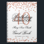 バラ金ゴールド40th Birthdayゲストブック紙吹雪 ノートブック<br><div class="desc">40エレガント歳の誕生日パーティーバラ金ゴールドグリッター紙吹雪(ホワイトテンプレート)。簡単を使用し、簡単をカスタマイズします。今すぐご注文ください。</div>