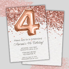 バラ金ゴールド4th誕生日パーティの招待状 招待状