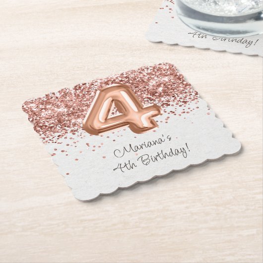 バラ金ゴールド4th誕生日パーティー ペーパーコースター (アングル)