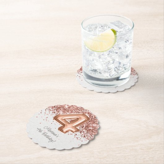 バラ金ゴールド4th誕生日パーティー ペーパーコースター (インサイチュ)