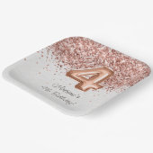 バラ金ゴールド4th誕生日パーティー ペーパープレート (傾斜あり)