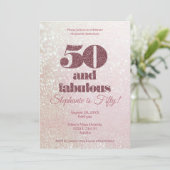 バラ金ゴールド50とファボラスフィーティエレガント誕生日 招待状 (スタンド正面)