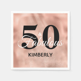 バラ金ゴールド50と素晴らしいグラムバースデーパーティー スタンダードカクテルナプキン