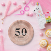 バラ金ゴールド50と素晴らしいグラムバースデーパーティー ペーパープレート (パーティー)
