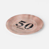 バラ金ゴールド50と素晴らしいグラムバースデーパーティー ペーパープレート (アングル)