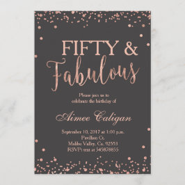 バラ金ゴールド50と素晴らしい誕生日招待状 招待状