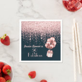 バラ金ゴールド50と素晴らしい50th誕生日パーティー スタンダードカクテルナプキン (インサイチュ)