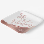バラ金ゴールド50と素晴らしい！おもしろいタイポグラフィ誕生日 ペーパープレート (傾斜あり)