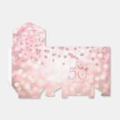 バラ金ゴールド50th誕生日ありがとうフローラライト フェイバーボックス (折り畳みなし)