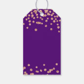 バラ金ゴールド50th誕生日ありがとう紙吹雪パープル ギフトタグ (裏面)