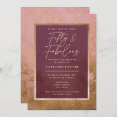 バラ金ゴールド50th誕生日パーティー 招待状 (正面/裏面)