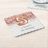 バラ金ゴールド5th誕生日パーティー ペーパーコースター (アングル)
