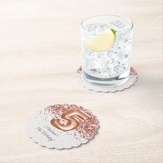 バラ金ゴールド5th誕生日パーティー ペーパーコースター (インサイチュ)